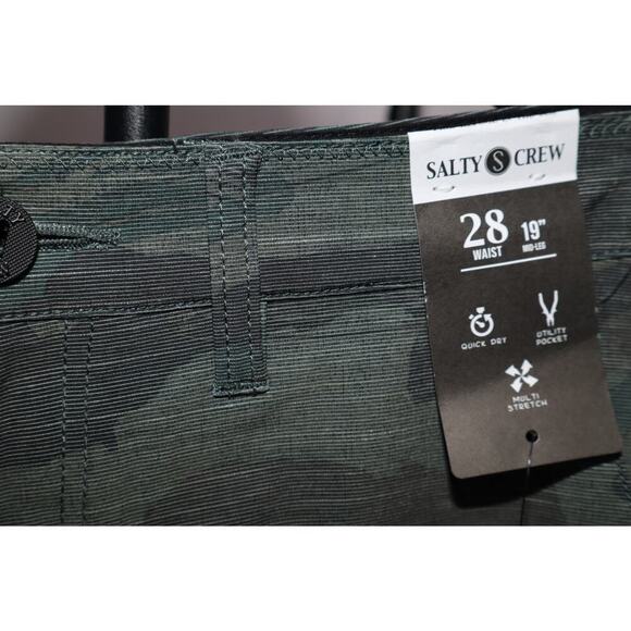 Men's Salty Crew Camo Shorts-Size 28- 19" Midleg - Picture 3 of 5
